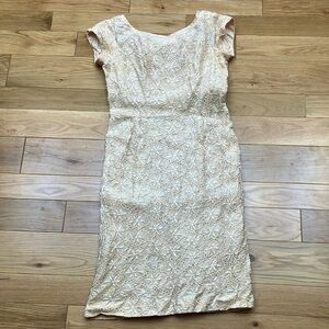 Vintage Cream Lace wiggle  Dress